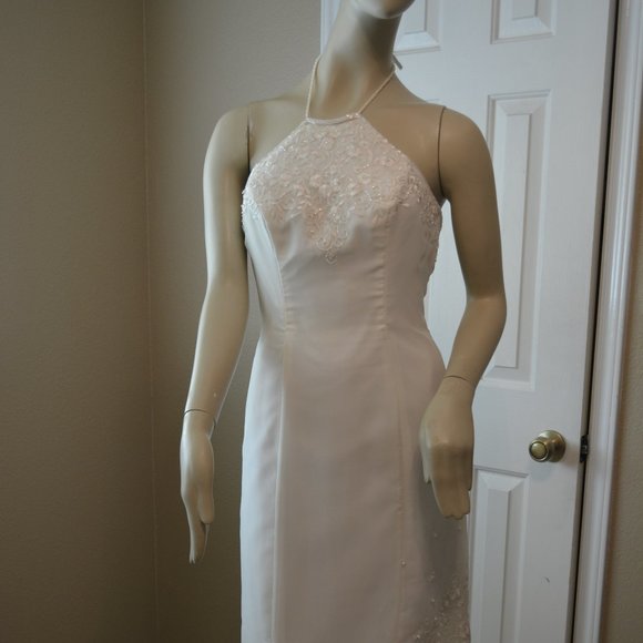 Hand Made Dresses & Skirts - Hand Made Beaded Ivory scalloped formal dress